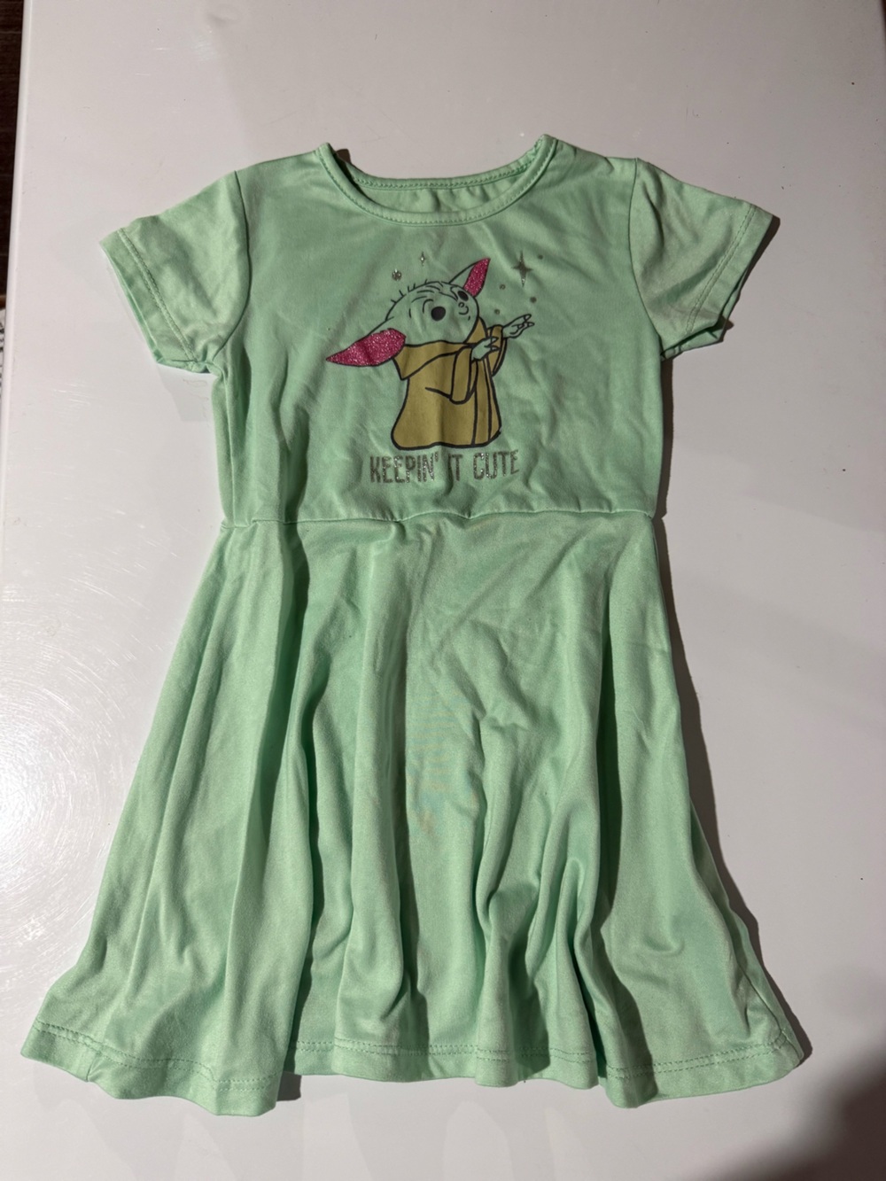 Star Wars Mint Green Baby Yoda Short Sleeve Dress